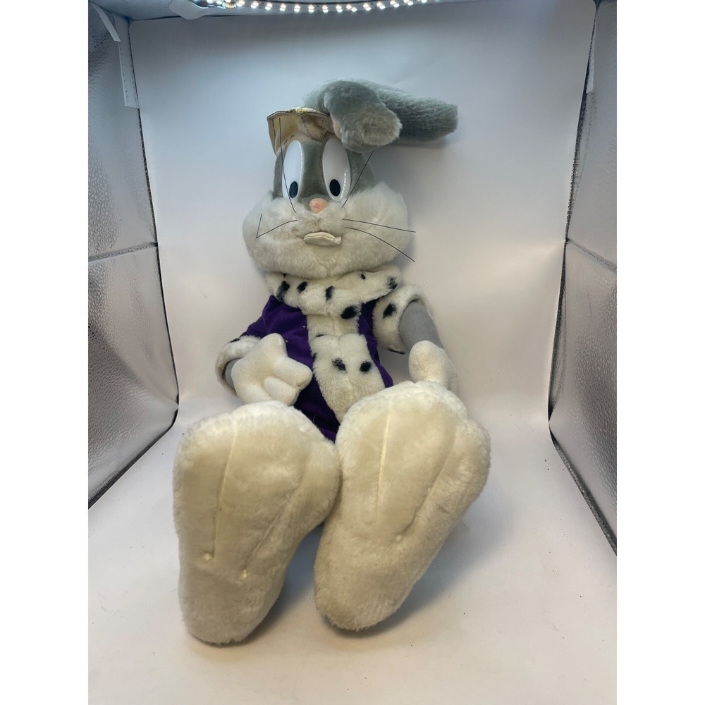 VTG Ace Play by Play Warner Looney Tunes King Bugs Bunny‎ 14" Stuffed Plush 3483